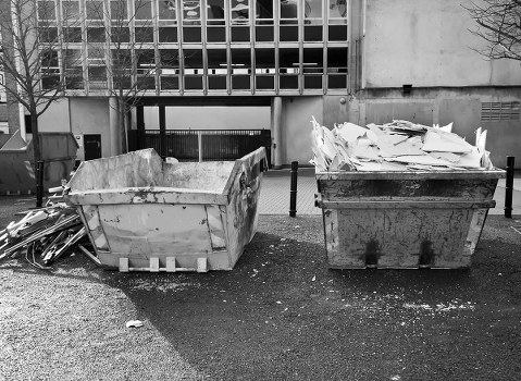 Construction site with organized waste removal in Bethnal Green