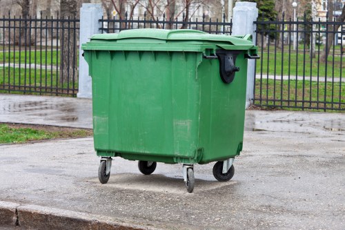 Skip delivery in Bethnal Green residential area